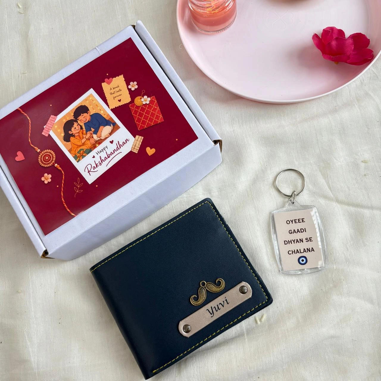 WhatsApp Image 2026-07-23 at 7.41.58 PM (2) 'Forever With You' Combo - Personalised wallet and Photo & text keychain ( Free Rakhi Special box) - Image 2